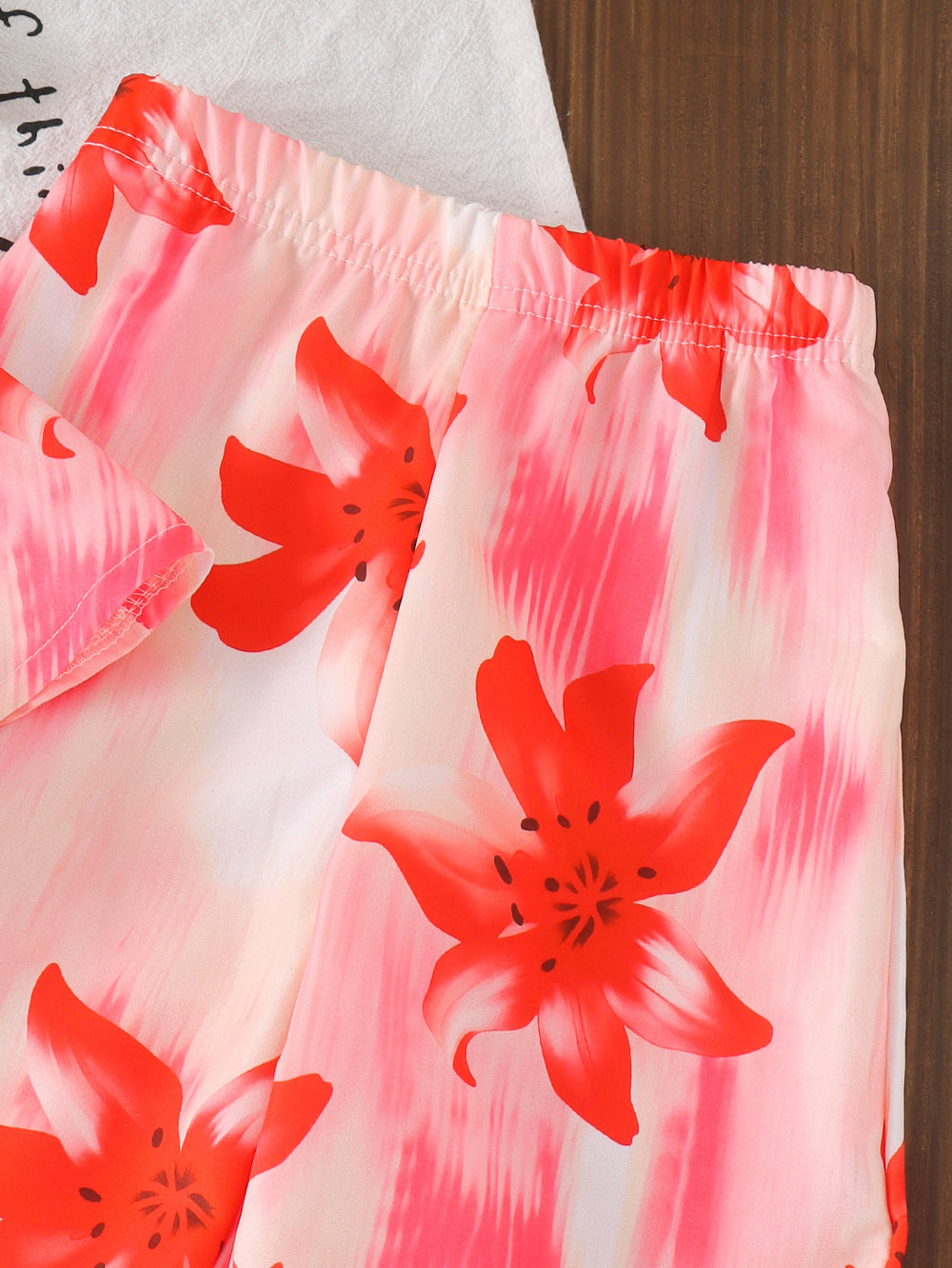 Children's clothing shein cross-border girl suit flower pattern suspender tops + pants