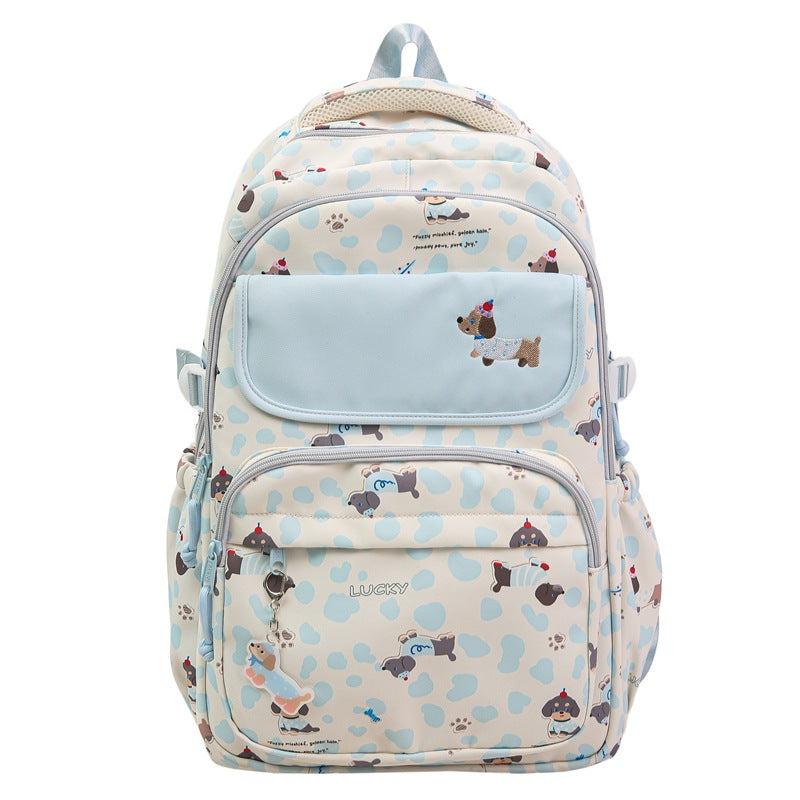 New girl student high-value schoolbag junior high school backpack primary school student printed high school student large-capacity backpack