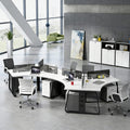 Office desk set for employees - modern minimalist design - includes desk and chair combination