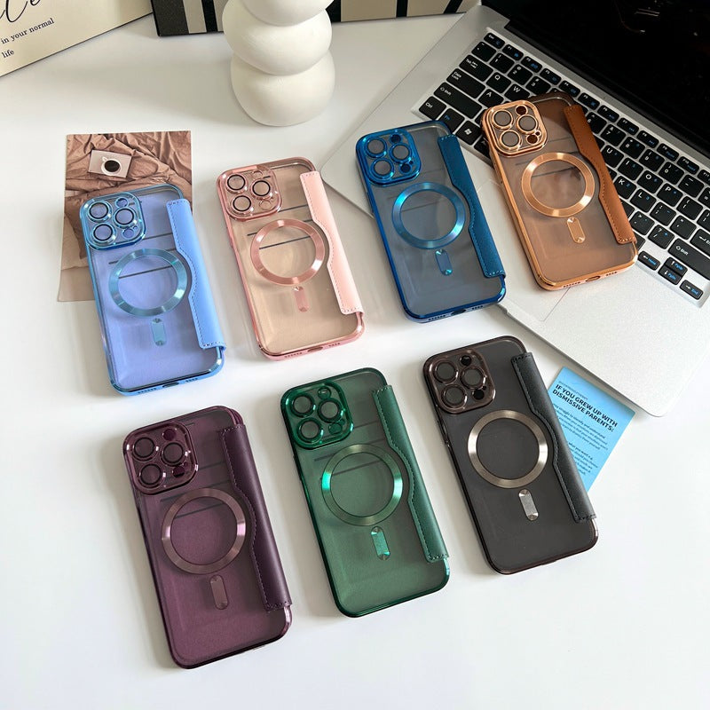 Iphone 17 pro max case, yatun chanel-style magnetic, compatible with apple 16, creative diamond pattern leather case with card slots