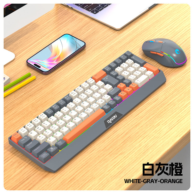 Leikui r908 wireless bluetooth office & entertainment dual-mode colorful keyboard and mouse combo - stylish office set