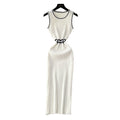 Light mature french style sleeveless knittingdress female pure lust style k-style high waist waist silm a-line skirt work clothing