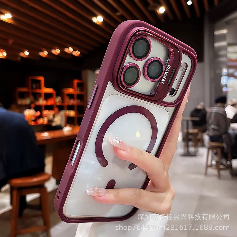 Suitable for apple 17 mobile phone case 16 magnetic u1 holder with lens film iphone14promaxpc protective case 11