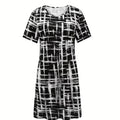 wholesale women's short-sleeved dresses, fashionable women's dresses for spring, summer, and autumn, new cross-border printed designs