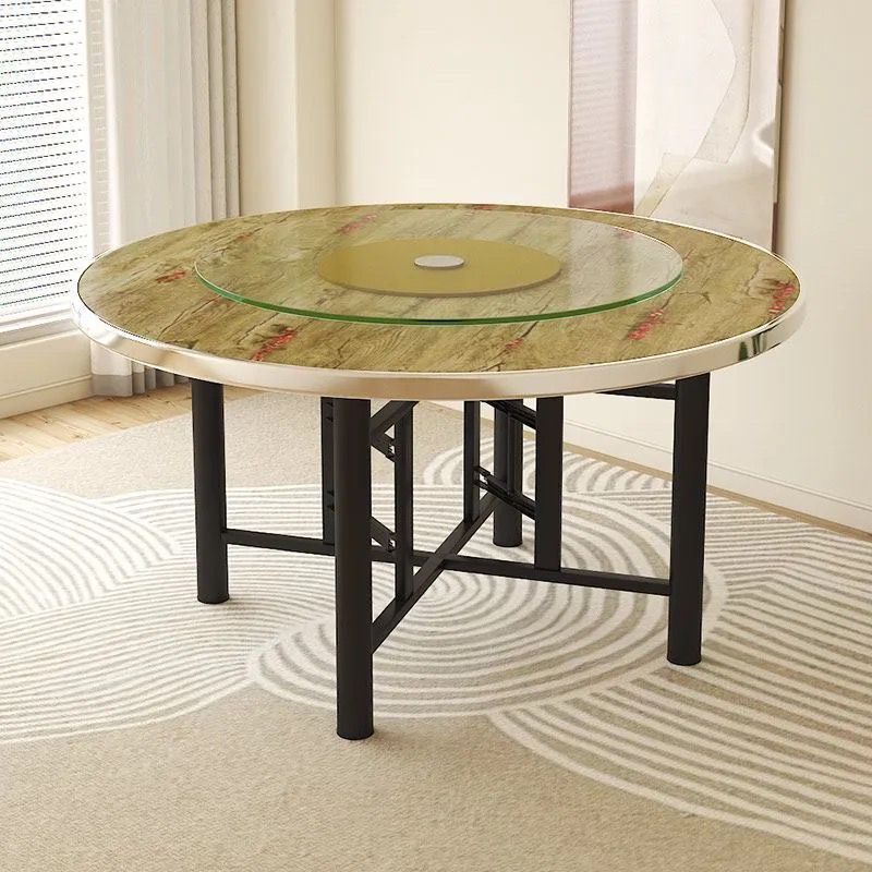 Thickened round table 12 dining table solid wood glass banquet turntable for home hotel canteen round table top dining table country dining table