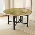 Thickened round table 12 dining table solid wood glass banquet turntable for home hotel canteen round table top dining table country dining table