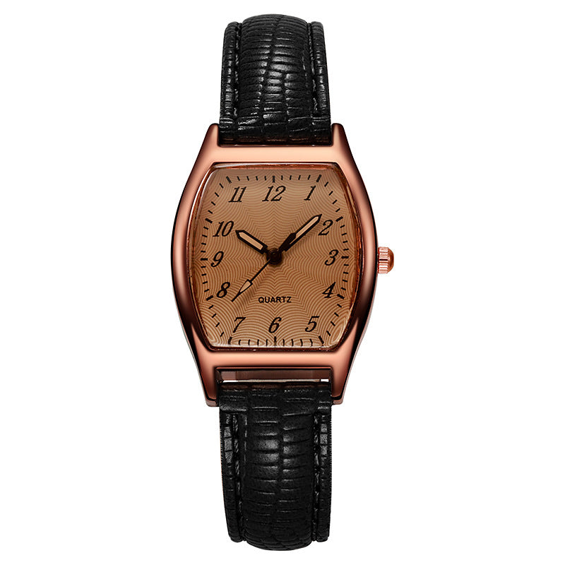 New arrival digital retrofashion women's watch cross-border live broadcast barrel-shaped quartz belt watch women's watch