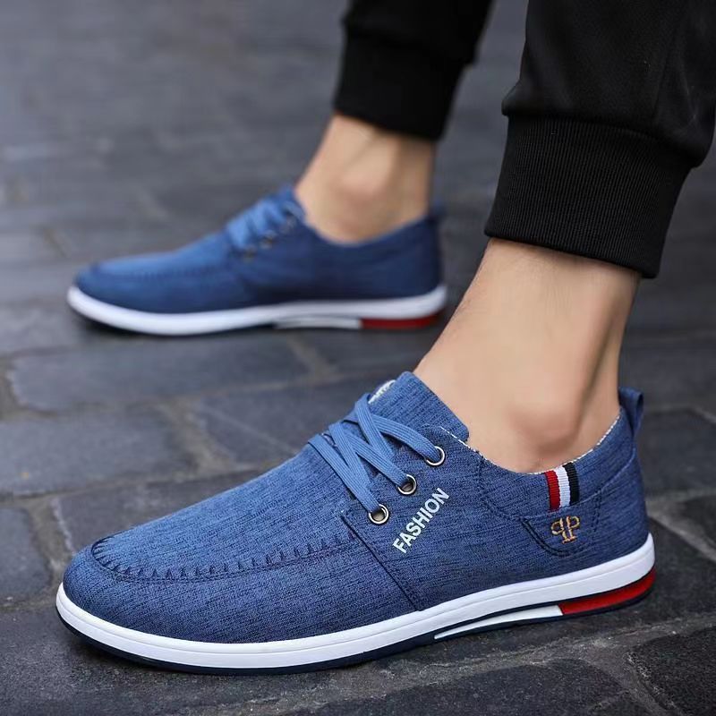 Men's youth korean style british fashion trendy men's shoes business shoes slip-on casual canvas shoes wholesale dropshipping