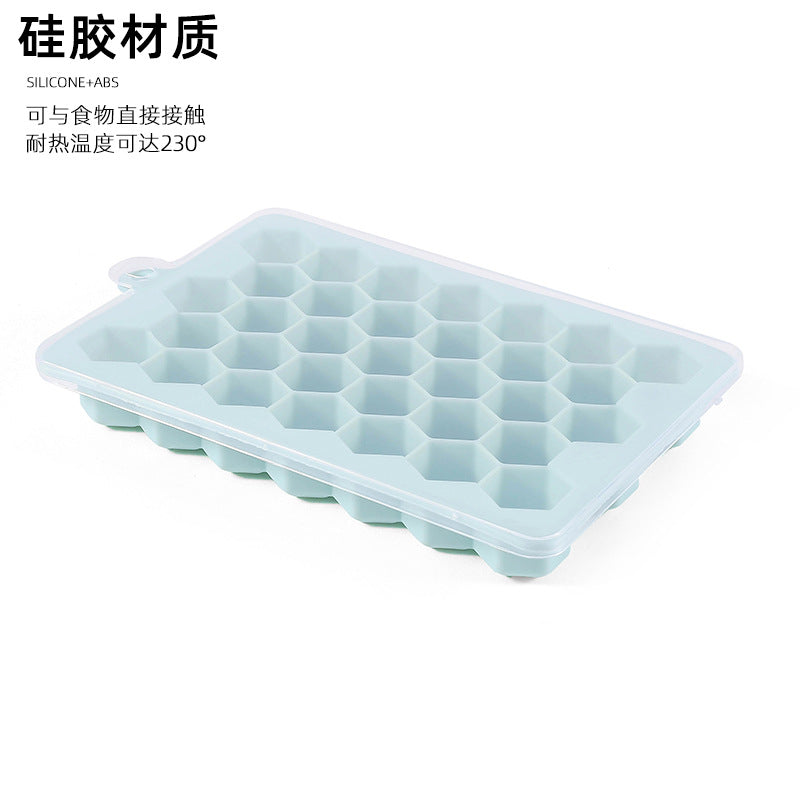 33-cavity silicone ice cube tray with lid - honeycomb design for homemade ice cubes, diy jelly molds, and silicone ice makers
