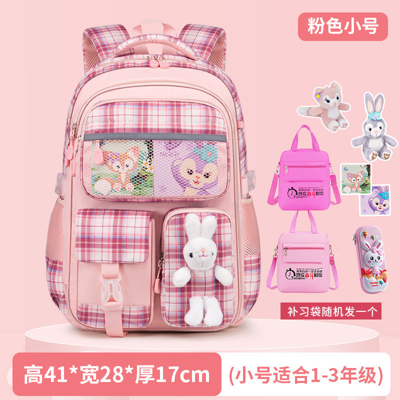 New primary school schoolbag for women, high value, cute and lightweight, breathable and waterproof children's backpack for grades 1-6