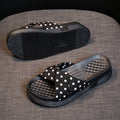 Polka dot sandals women's ins trend 2023 summer korean style fashionable outdoor wear thick sole crossover beach slippers non-slip