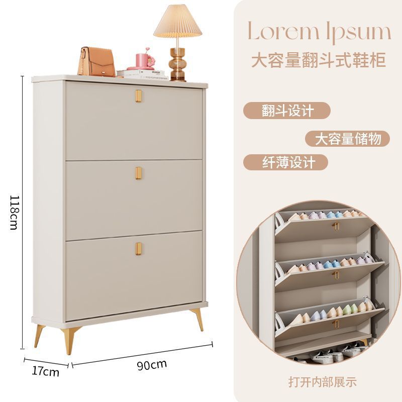 Tipping shoe cabinet solid wood for home door new arrival large capacity entrance cabinet small narrow shoe rack