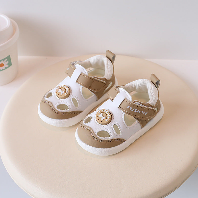 new soft-soled baby sandals & functional shoes: anti-slip, closed-toe, breathable leather prewalker shoes for boys & girls (ages 1-3)
