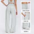 Spring/summer lightweight breathable straight-leg sports pants - women's drawstring loose fit, hip-concealing, slimming, casual wide-leg trousers d26014