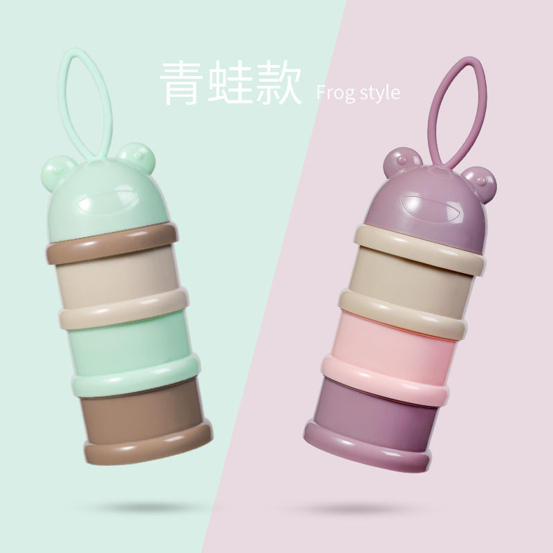 Portable baby milk powder box, sub-packaging milk powder can, independent sealing of milk powder compartment away from light, portable out milk powder storage box
