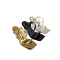 European and american style export minimalist open-toe high heels women's 2025 summer new square toe irregular heel thong sandals