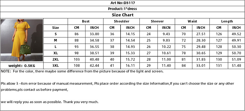 D3117  new arrivalruffles short-sleeved slanted shoulder eleganceexportplus size women's pleated fashiondress
