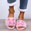 Indoor heattechstuffed slippers cartoon cotton slippers women's home cutestuffed family slippers butterfly floor slippers
