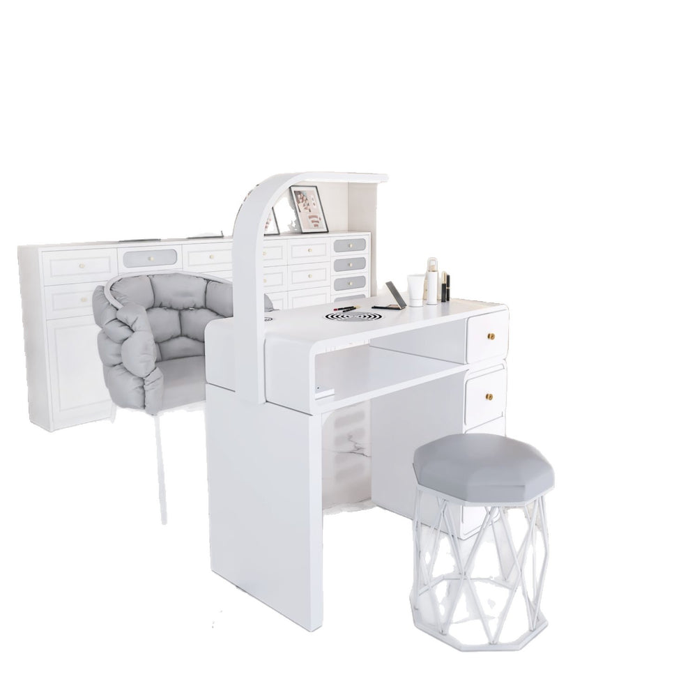 Widened 45cm nail table and chair set - special offer! economical single/double, light luxury, multi-functional, odorless, carbon steel with baked enamel finish