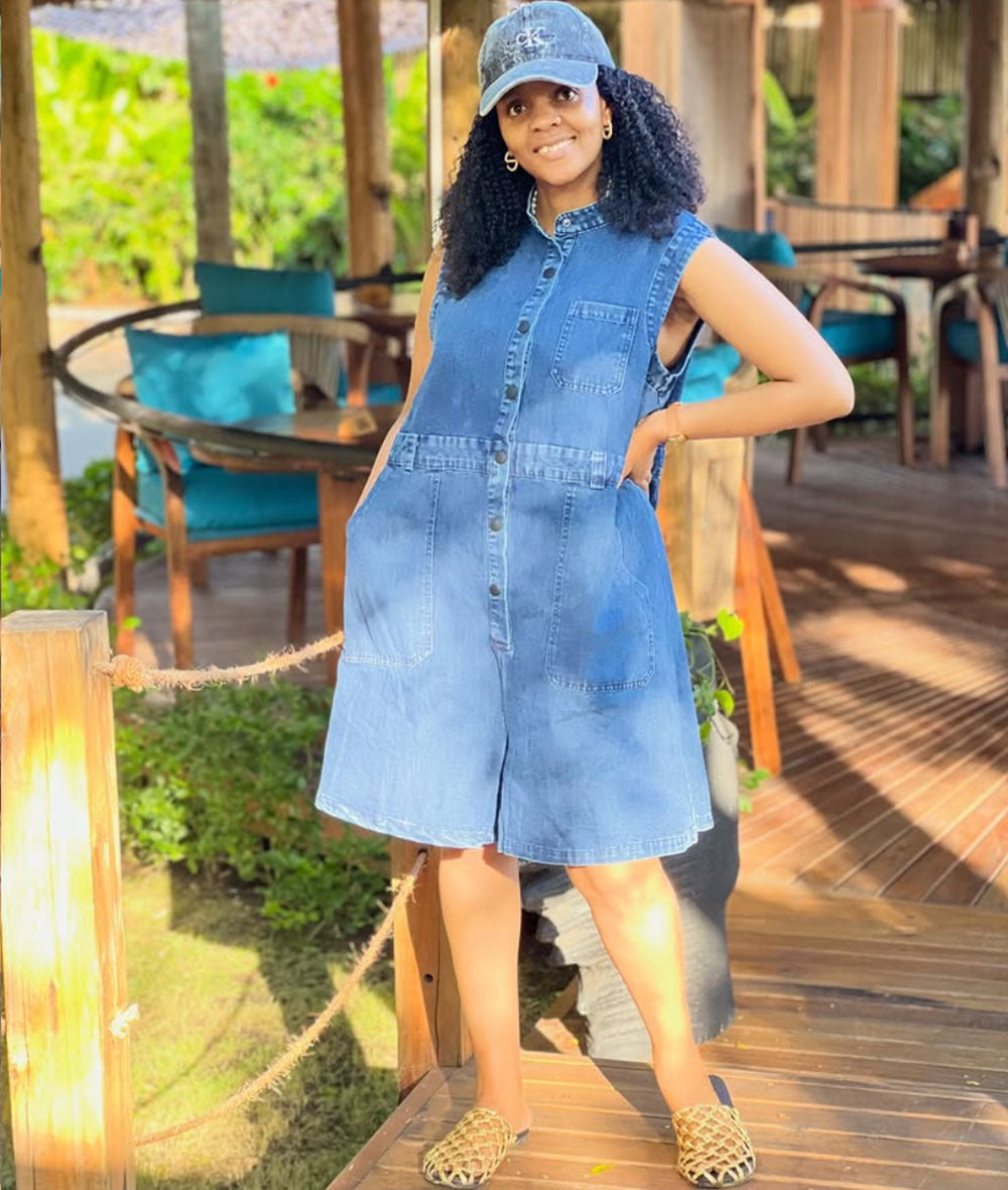 European and american style loose denim jumpsuit  cross-border women's clothing street washed lapel sleeveless jumpsuit shorts
