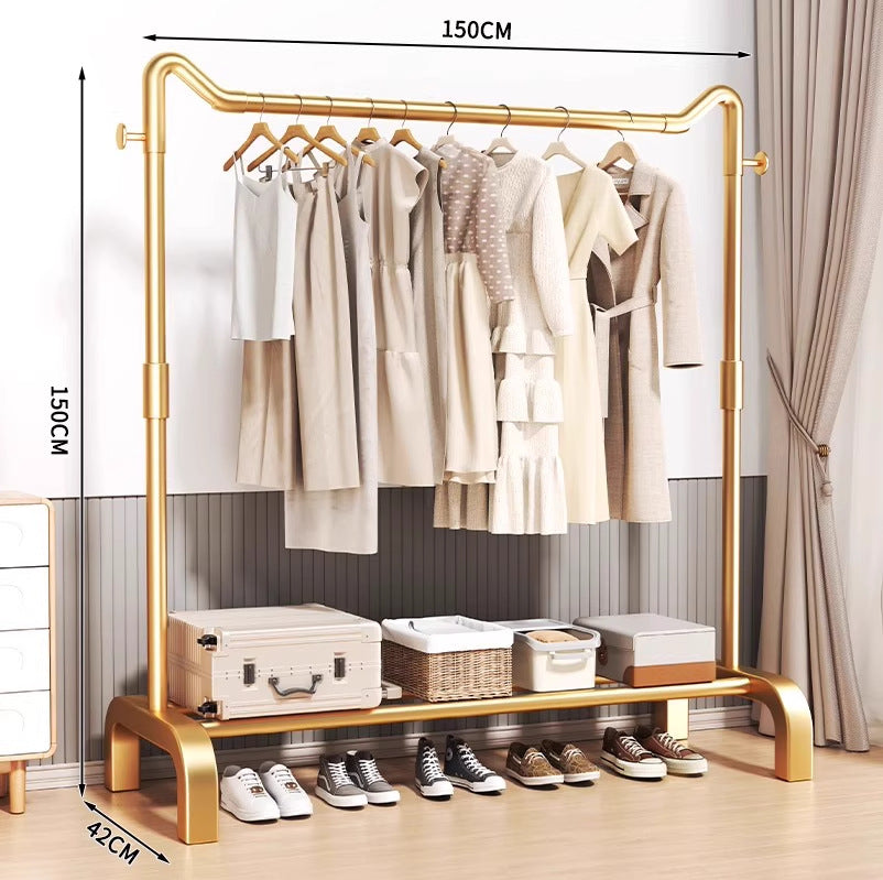 Clothes drying rack floor-standing for home bedroom hanging clothes foldable simple indoor dormitory movable storage rack for drying clothes and hats