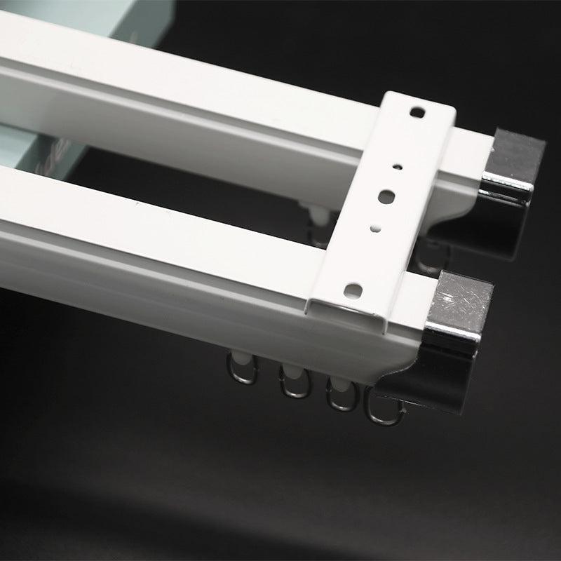 Curtain rod curtain track pulley silent wholesale aluminum alloy thickened single and double slide rail ultra-thin straight rail manufacturer direct hair