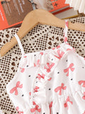 Children's clothing shein cross-border girl suit cherry white suspender top skirt