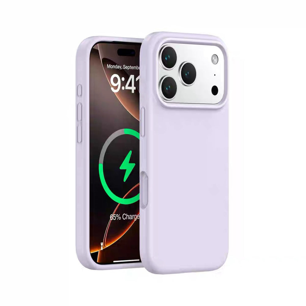 Large pore liquid silicone inner magnetic case for apple 17 pro max - solid color, skin-feel, drop-proof iphone 15