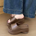 Dwarf le thick sole 8cm heightening sandals women's summerfashioneasiest for matchseaside ins style sandals for women outwear
