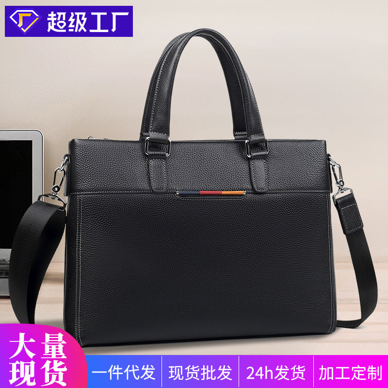 New leather men's bag large capacity men's briefcase casual fashion computer bag first layer cowhide men's handbag