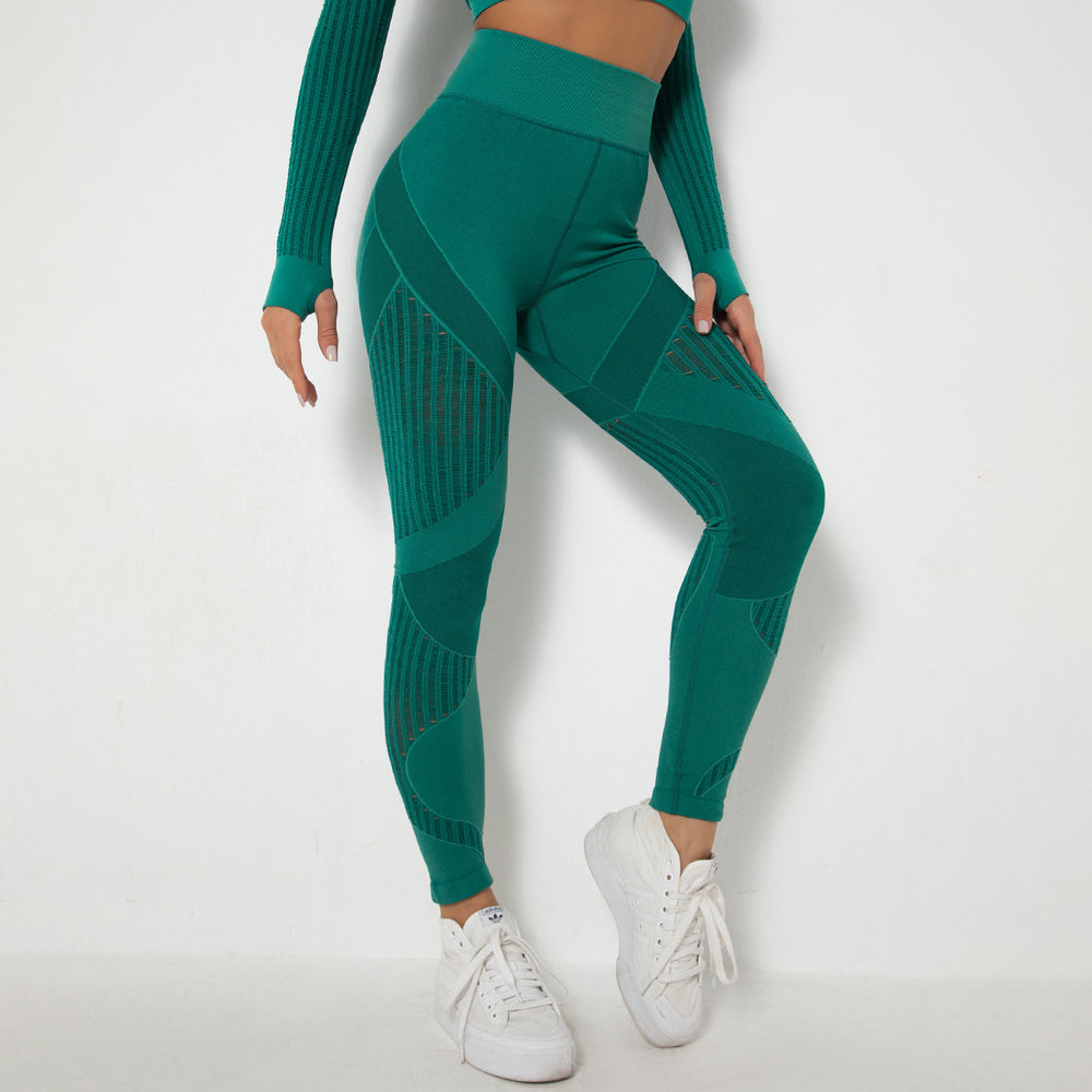 new arrival seamless knitting quick-drying cut out yoga fitness pants high waist butt lift tight sports yoga pants in stock