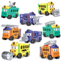 transformation reversal car, versatile kids toy car, transformation engineering vehicle, pull-back car, school bus for boys