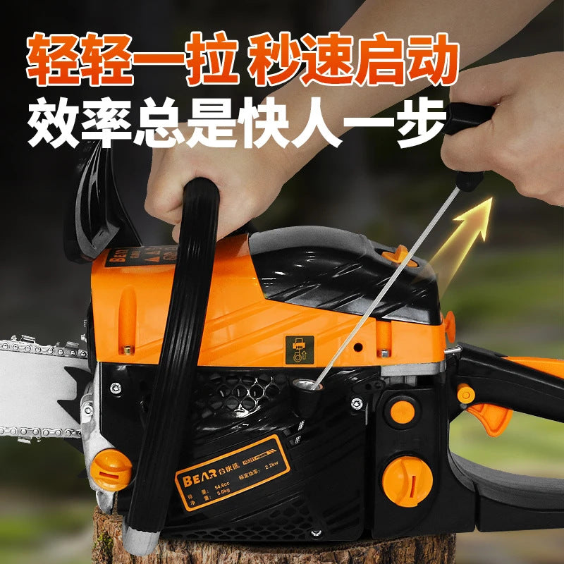 Chainsaw Logging Saw Gasoline Saw Two Stroke Professional Grade Chain Saw Electric Chain Saw Firewood Woodworking Cutting Saw Tree Artifact