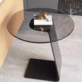 Tempered glass coffee table living room light luxury sofa modern casual classy round table corner sofa side table casual coffee table