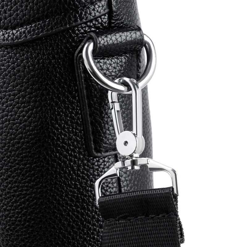 New men's fashion trend high-end laptop bag leather large-capacity bag briefcase messenger bag