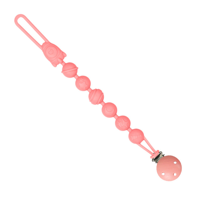 Baby food grade silicone anti-drop chain gnawing tooth glue anti-drop bracelet beech anti-drop pacifier clip baby pacifier chain