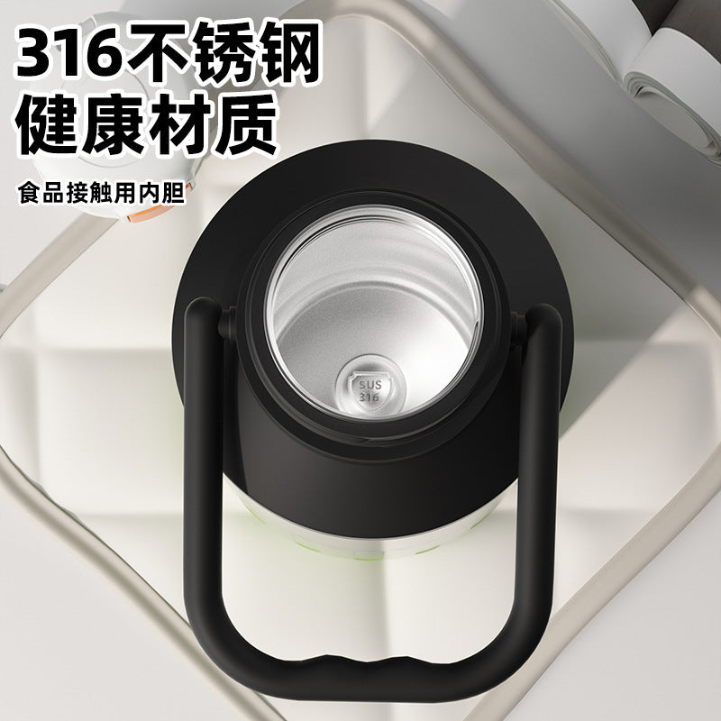 316 stainless steel thermos cup portable carrying kettle large capacity women's cup outdoor good-looking double drinking handle kettle
