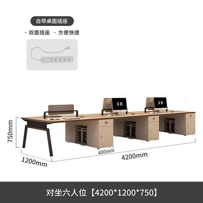 Casual modern 4 four-six 0.3kg slot computer booth screen employee office table and chair combination