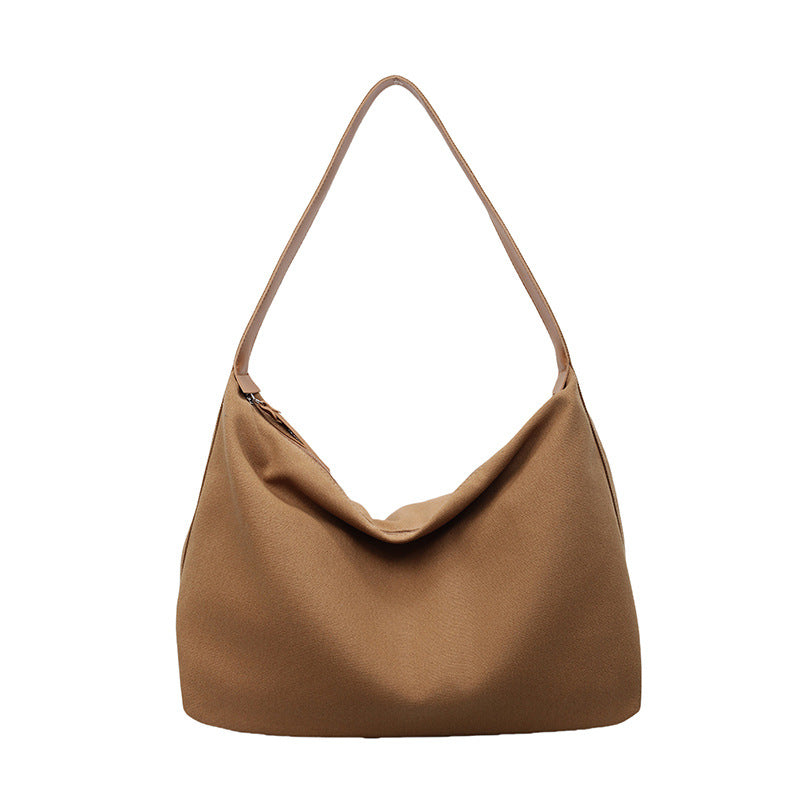 Cross-border canvas bag women's large-capacity 2025 new summer versatile simple shoulder bag casual college student tote bag