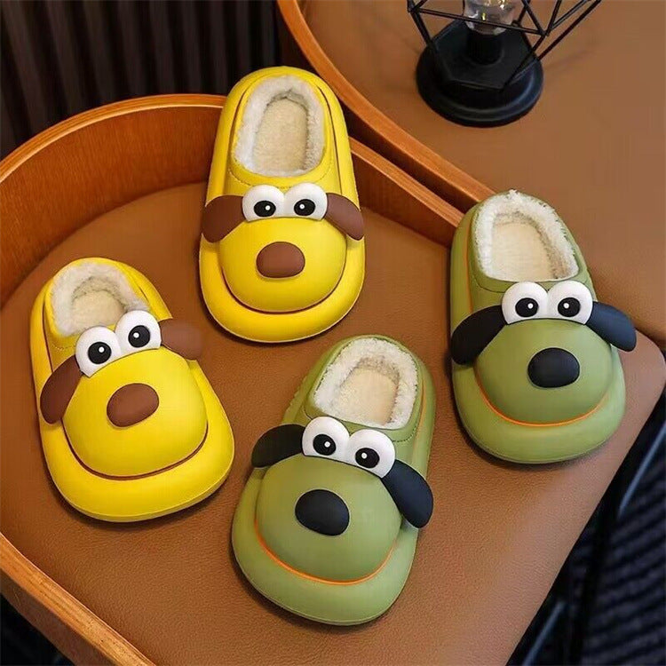 Kids cotton slippers boys baby heattech home indoor and outdoor wear cartoon children's fur shoes girls cotton shoes