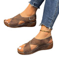 Women's color block platform sandals - 2026 summer new arrival - cutout criss-cross strap european & american wedge heel roman sandals wholesale