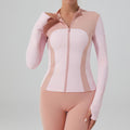new arrival fitness wear slimming look yoga wear outwear sports outwear women's yoga wear long sleevestops stand collar zipper