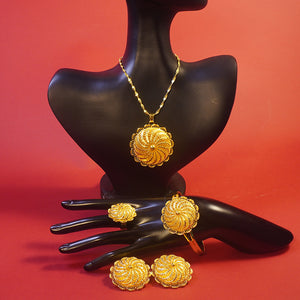 middle eastern rotating flower earrings, rings, bracelets, and pendant necklace set - wholesale wedding gifts from manufacturers