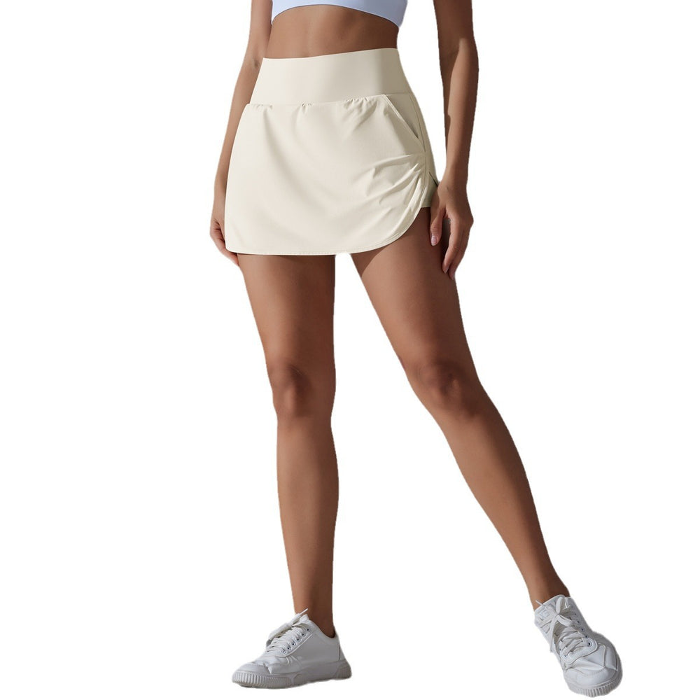 New arrivalfake two-piece inner wear nude slimming lookflap pocket pants tennis skirt cool sun protection yoga fitness sports skirt pants