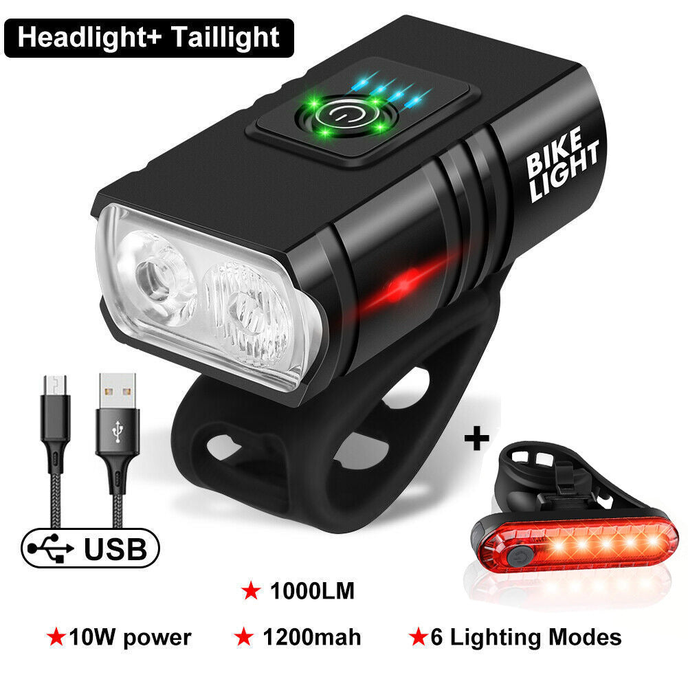 Cross-border new dual T6 bicycle light USB charging outdoor waterproof cycling lighting headlight mountain bike light