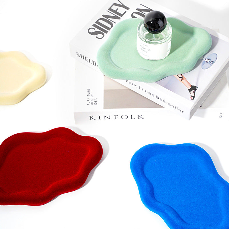 Instagram-worthy creative desktop display tray for jewelry and props. trendy, plush ceramic, irregular-shaped tray – just like the influencer style!