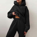 cross-border e-commerce women's fashion: european and american summer new arrivals - solid color casual sporty hoodie and pants set