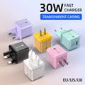 Big ice cube a+c macaron european, american and british mobile phone fast charging head qc3.0+pd20w dual-port cross-border supply