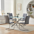 Export tempered glass restaurant table and chair set, home table and chair combination, commercial reception and negotiation area complete dining table and chair set