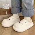 Couple's winter slippers: non-slip, plush-lined, extra thick, warm, closed-toe, heel-covering, thick-soled, cute cotton slippers for autumn and winter